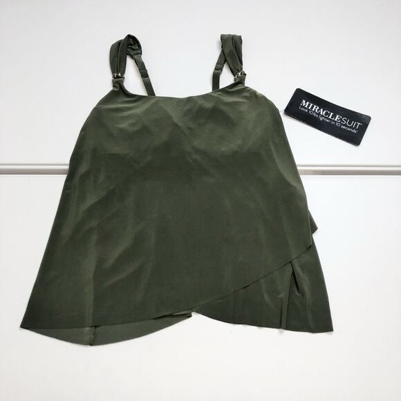 Miraclesuit Other - Miraclesuit Sz 8 Green Razzle Dazzle Tankini Top Swimsuit Underwire Slimming